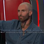 Adam Levine’s chanbray short sleeve shirt on The Voice