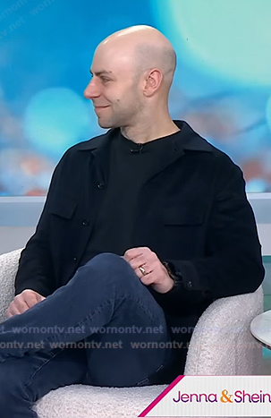Adam Grant’s navy jacket and leather sneakers on Today