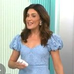 Adriane Kiss’ blue puff sleeve dress on CBS Mornings