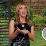Adrianna’s black leather top on Access Hollywood