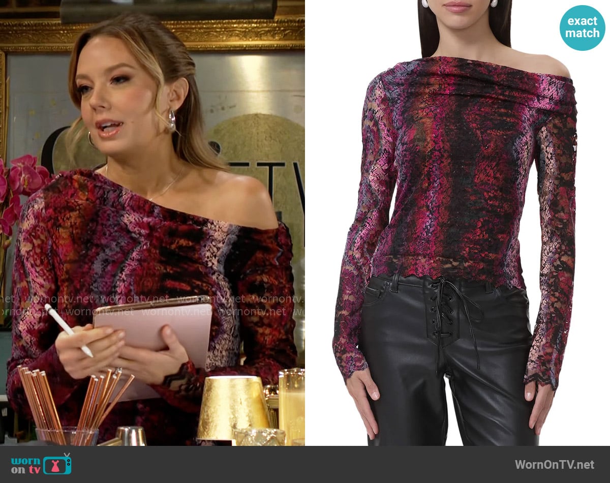 AFRM Barry Top in Ombre Snake worn by Abby Newman (Melissa Ordway) on The Young and the Restless