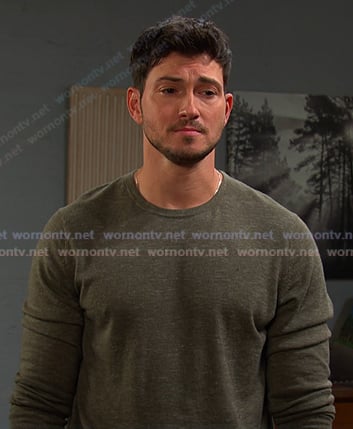 Alex’s olive green long sleeve tee on Days of our Lives