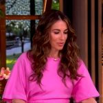 Alyssa’s pink gathered dress on The View