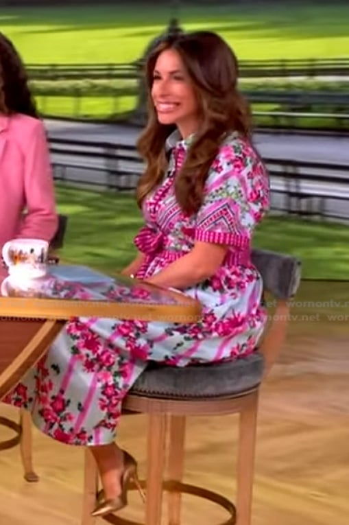 Alyssa’s floral print shirtdress on The View
