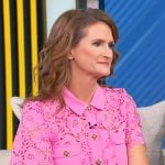 Amy Nofziger’s pink lace top on Tamron Hall Show