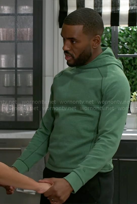 Andre’s green hoodie on Beyond the Gates
