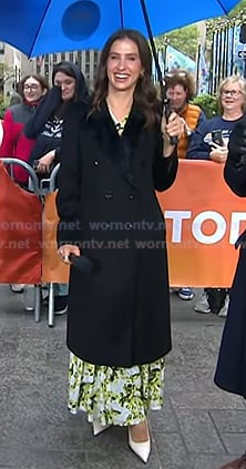Angie Lassman’s black double breasted coat on Today
