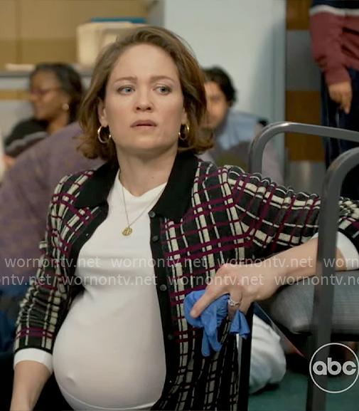 Angie’s plaid cardigan on Will Trent