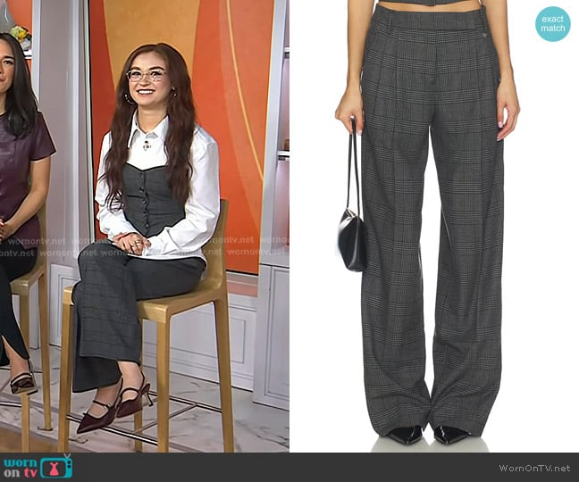 Aniye By Daliah Baggy Pant in Stone Check worn by Anna Cathcart on Today