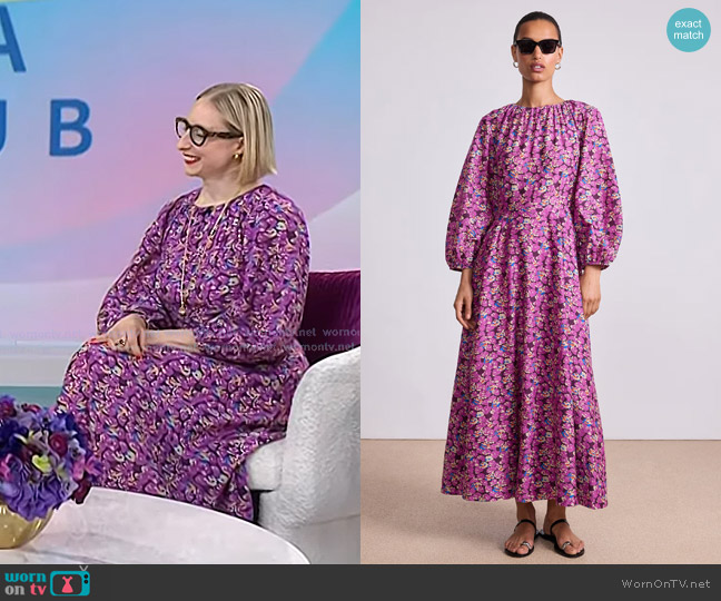 Apiece Apart Isa Dress in Florette Peony worn by Emma Straub on Today