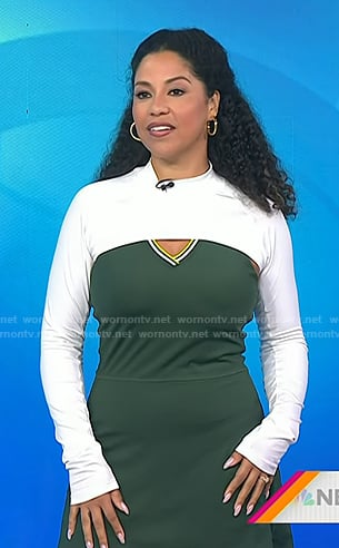 Arianna’s green tennis dress and white crop top on Today