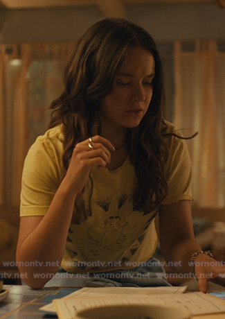 Ashley’s yellow print tee on Beef