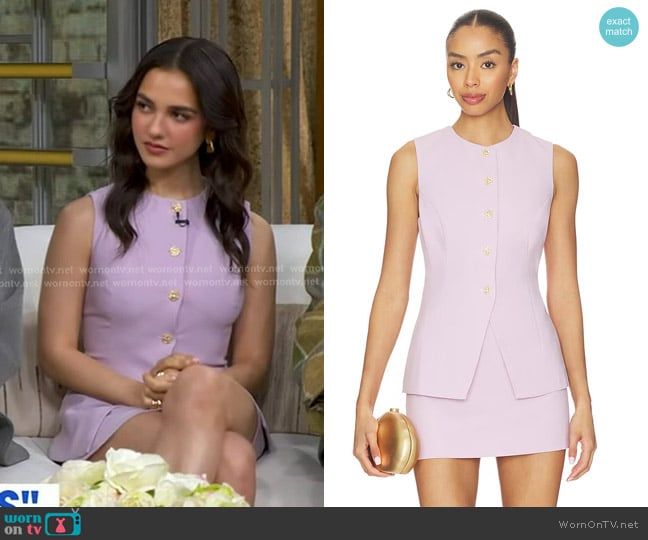 ASTR The Label Dilone Dress in Lilac worn by Mattea Conforti on Good Morning America