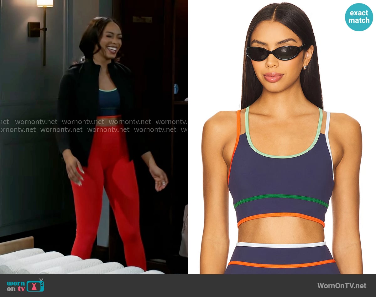 Beach Riot Anari Top in Cape Cod worn by Madison Montgomery (Kenjah) on Beyond the Gates