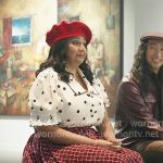 Bela’s polka dot top and red printed skirt on Ghosts