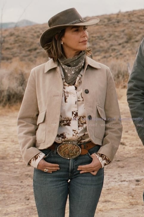 Belle’s horse print shirt and suede jacket on Marshals