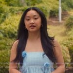 Lara’s blue pinstripe cami top on XO Kitty