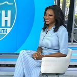 Dr. Michelle Henry’s blue ribbed polo dress on Today