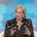 Brené Brown’s black floral print blouse on Today