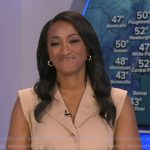 Brittany’s beige sleeveless shirtdress on Good Morning America