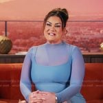 Brittany’s blue mesh confessional dress on The Valley