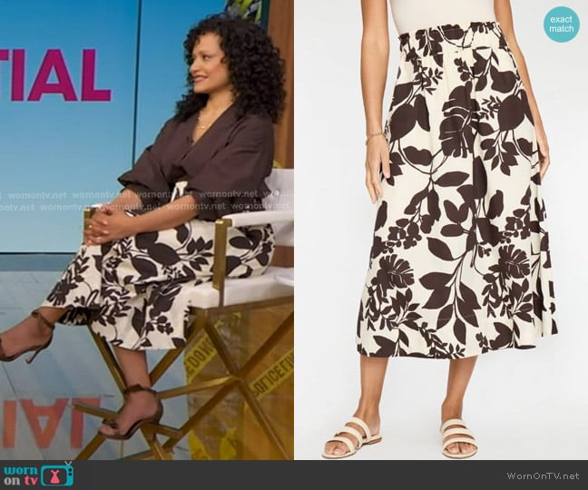 Brochu Walker The Edda Printed Skirt in Java Combo worn by Judy Reyes on Good Morning America
