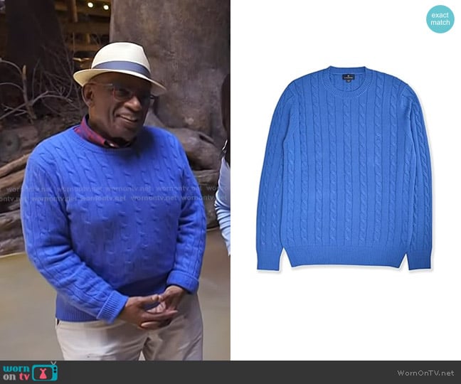 Brooks Brothers Cableknit Cotton Crewneck Sweater worn by Al Roker on Today