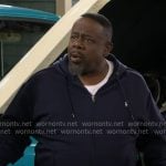 Calvin’s navy zip hoodie on The Neighborhood