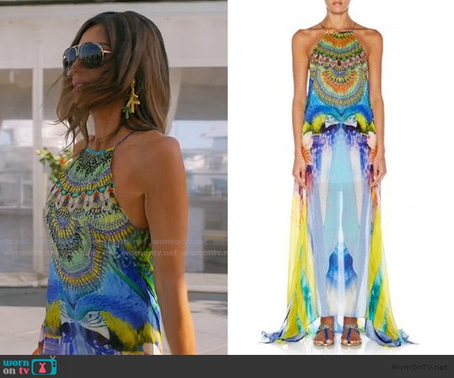 Camilla The Rites of Tropicana Overlay Dress worn by Rulla Nehme Pontarelli on The Real Housewives of Rhode Island