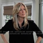 Carly’s black button down top on General Hospital