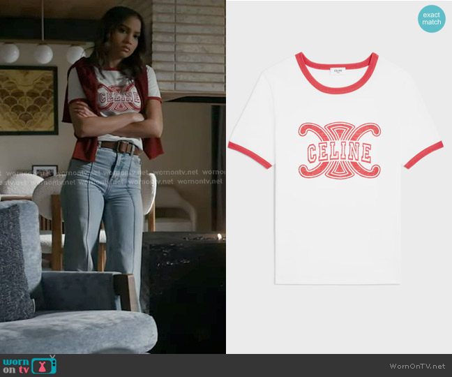 Celine 70's t-shirt in cotton jersey worn by May Grant (Corinne Massiah) on 9-1-1