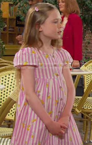 Charlotte’s pink striped dress on Days of our Lives