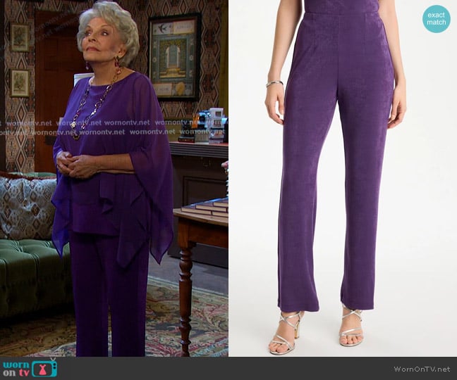 Chico's Travelers™ No Tummy Pants worn by Julie Olson Williams (Susan Seaforth Hayes) on Days of our Lives