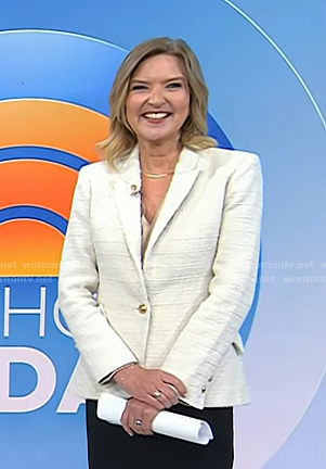 Christine’s ivory tweed blazer on Today
