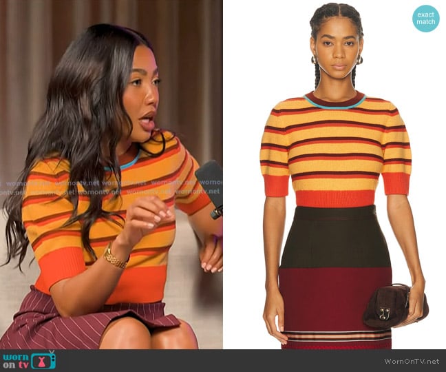 Christopher John Rogers Cropped Short Sleeve Sweater worn by Emma Grede on Today