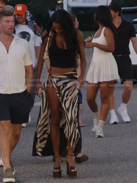 Ciara’s black halter top on Summer House