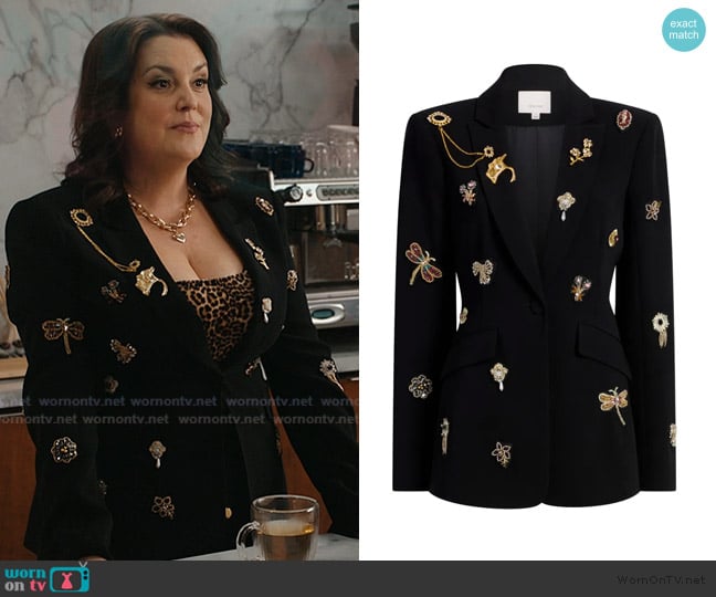 Cinq a Sept Cheyenne Brooches Blazer worn by Debra Palmer (Melanie Lynskey) on Matlock