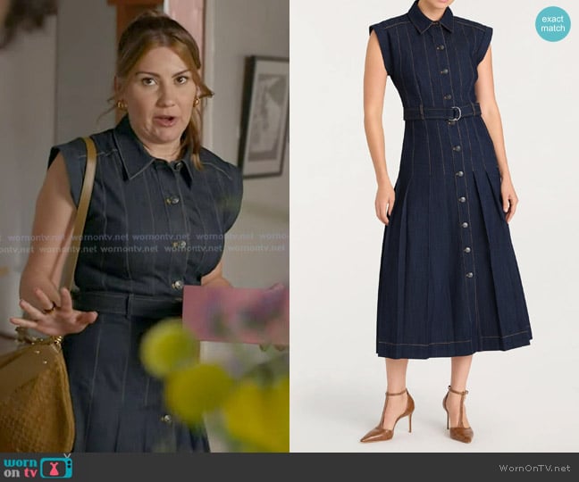 Cinq a Sept Karter Denim Dress worn by Kameron (Chelsea Kane) on 9-1-1