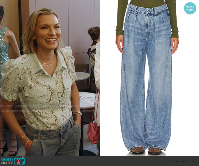 Citizens of Humanity Petra Pleated Wide Leg Jeans worn by Lindsay Hubbard on Summer House