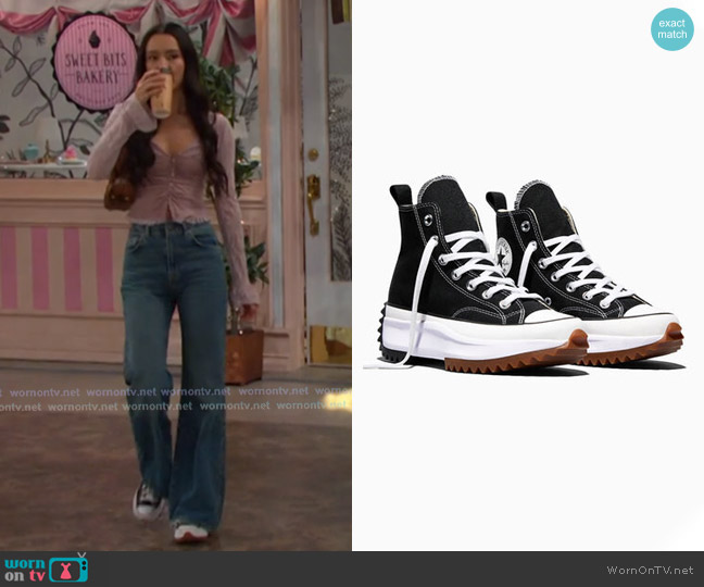 Converse Unisex Run Star Hike Canvas Platform in Black/White/Gum worn by Sophia Choi (Rachel Boyd) on Days of our Lives