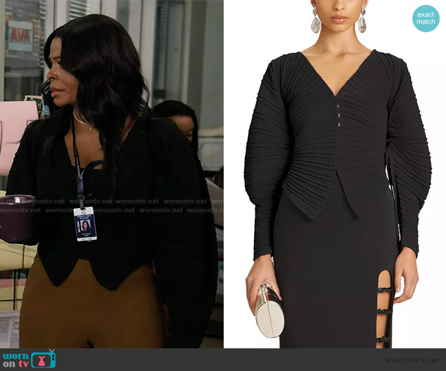 Cult Gaia Blair Cardigan worn by Ava Coleman (Janelle James) on Abbott Elementary