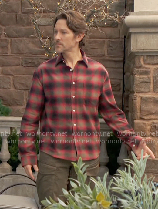 Daniel’s red checked shirt on The Young and the Restless