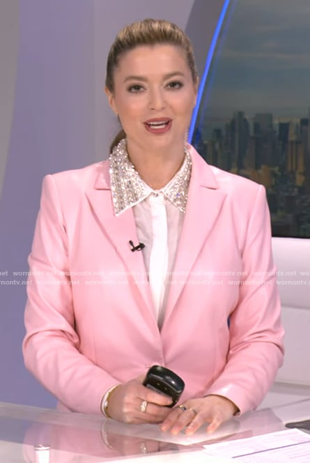 Dani’s pink leather blazer on Good Morning America