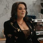 Debra’s black brooch embellished blazer on Matlock