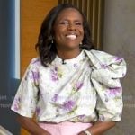 Deborah’s floral asymmetric top on Good Morning America