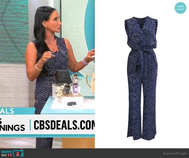 Diane von Furstenberg Eva Jumpsuit worn by Elizabeth Werner on CBS Mornings