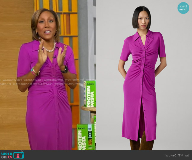 Diane von Furstenberg Zoey Dress in Purple Wine worn by Robin Roberts on Good Morning America