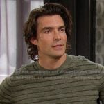 Dimitri’s green striped long sleeve tee on Days of our Lives