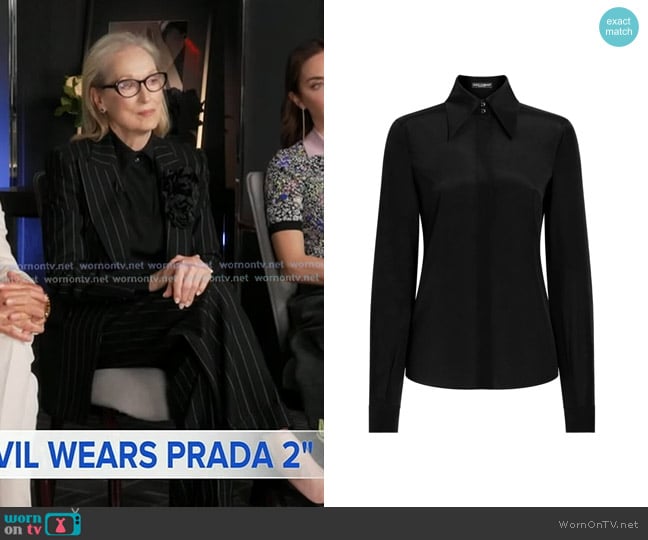 Dolce & Gabbana DNA Pointed-collar Shirt worn by Meryl Streep on Good Morning America