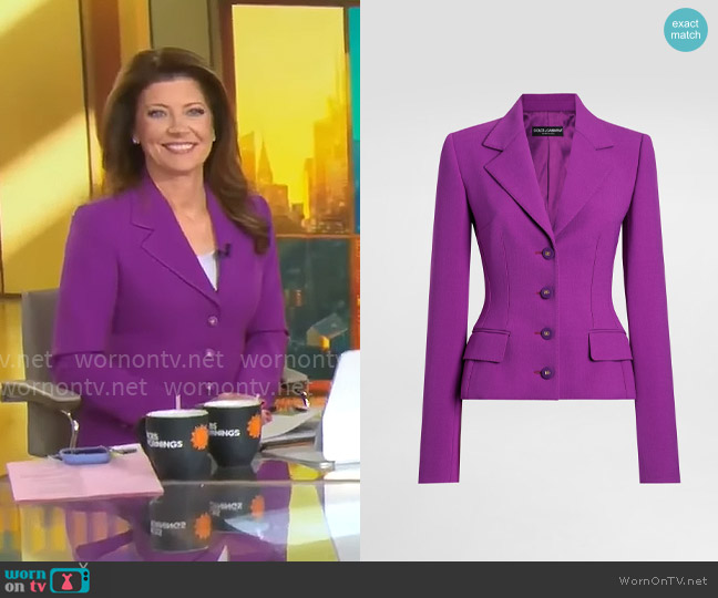 Dolce & Gabbana Dolce double crêpe jacket worn by Norah O'Donnell on CBS Mornings
